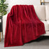 PAVILIA Soft Fleece Throw Blanket, Burgundy Dark Red, Lightweight Plush Warm Blanket for Couch, 50x60 inch