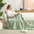 Amlie Cozy 88"x90", Home Luxury Striped Faux Fur Throw Blanket for Bed Queen Size, Soft Fuzzy Fluffy Plush Gift