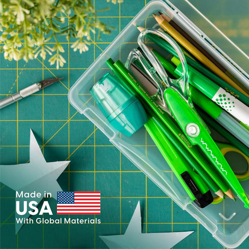 IRIS USA Pencil Case Plastic Pouch Box Storage Organizer, 10-Pack, Clear, for Beads, Pens, Art Supplies