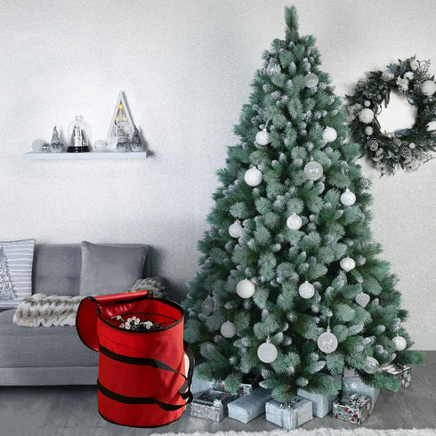 3 Dazzle Bright Christmas Lights Storage Bags, Metal Reels to Store Holiday Christmas String Lights, Red Tear Proof