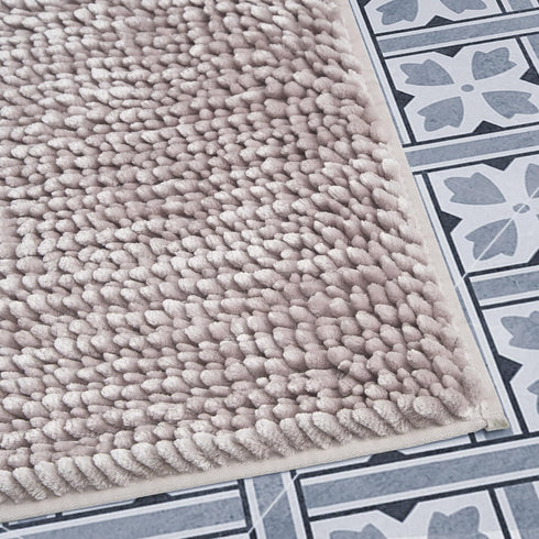 Laura Ashley Butter Chenille Bath Rug, Absorbent Shaggy Bathroom Mat, Non Slip plush Carpet Rugs for Tub and Sink - (17" x 24") Blush by Laura Ashley