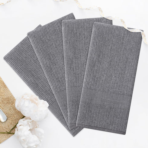 Homaxy Premium Kitchen Towels (18”x 28”, 6 Pack), Large Cotton Hand Towels, Highly Absorbent Tea Towels Set, Grey