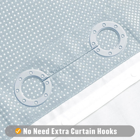 Set, MitoVilla No Hooks Needed Blue Waffle Shower Curtain Liner Modern Waffle Weave Heavy Duty Fabric Cloth Shower