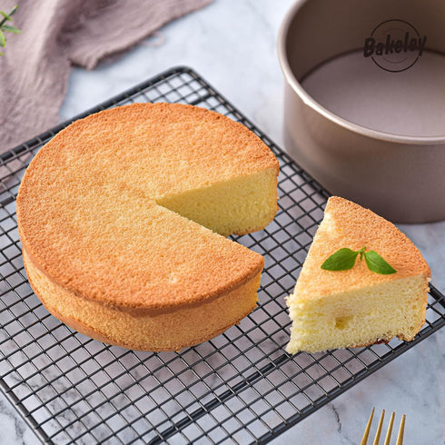 Round Cake Pan, Nonstick 6-Inch with Removable Loose Bottom Chiffon Bakeware, Champagne Gold