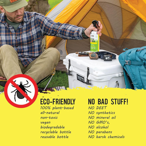 Yaya Organics All Natural Extra Strength Tick Repellent DEET Free - 16 Ounce Spray Bottle