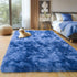 Fluffy Shag Rug for Bedroom, 4x5.9 Tie-Dyed Blue Area Rugs for Living
