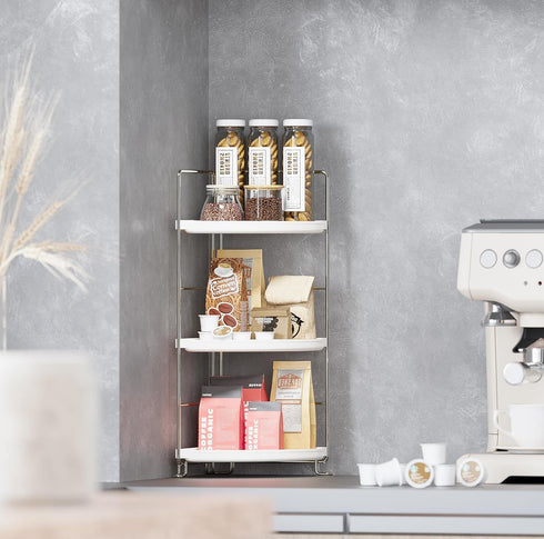 3-Tier Countertop, FSyueyun Bathroom Corner Shelf Organizer Kitchen Spice Rack Vanity Tray Perfume Makeup Organizer