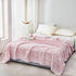 MEJU 100% 3 80 90 Modern Big Flower Rose Pink Muslin All Season Blanket for Bed Sofa Couch Combed Cotton Layer Soft