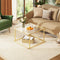 WLIVE Glass Coffee Table, Small Modern Coffee Table for Living Room with