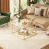 WLIVE Glass Coffee Table, Small Modern Coffee Table for Living Room with