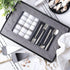 Durable Silverware Storage Box - 5 Compartment Flatware Case with Padded Dividers, Handles, Removable Lid