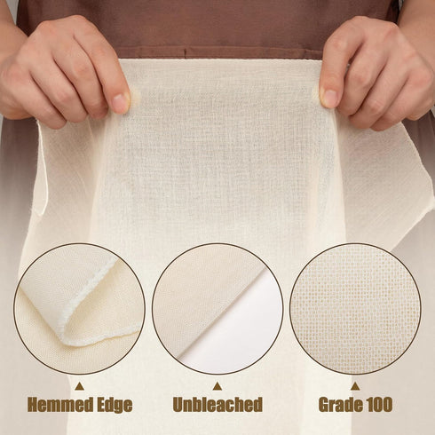 10PCS Cheese Cloths for Straining, 20x20 Inch Reusable Unbleached Cotton Cheesecloth for Cooking and Cheese Making