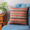 TAOSON Red Stripe Bohemian Style Pillowcase, Antique Cotton Blend Linen, 18x18 Inch, Hidden Zipper Closure
