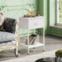 25.03" WLIVE White Nightstand, Night Stand with Fabric Storage Drawer and Open Wood Shelf, Small End Side Table