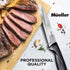 Mueller 6-inch Deba Knife - High Carbon Stainless Steel, Double Bevel Blade with Comfort Handle