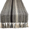 DII Farmhouse Braided Stripe Table Runner Collection, 15x72 (15x77, Fringe Included), Black