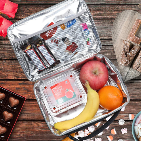 Amersun Insulated Lunch Box for Men, Black - Sturdy Bag with 2 Pockets & Padded Liner for Food Travel