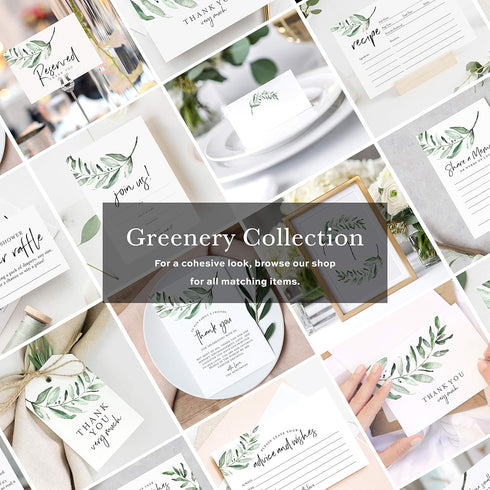 Bliss Collections Share a Memory Cards, Rustic Greenery, 4"x6" Cards for Weddings, Showers, Birthdays, and Celebrations