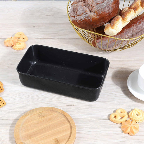 Herogo Non-Stick Loaf Pan, 9 x 5 Inch Stainless Steel Meatloaf Baking Pan, Oven Safe, Black