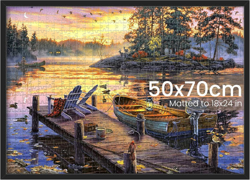 upsimples 19.7x27.6 Puzzle Frame, Display 18x24in with Mat or 50x70cm Without, Wall