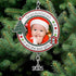 Grandchildren Photo Christmas Ornament - Dated 2025 Charm - Red White Green Enameled Jeweled Accents for Grandparents