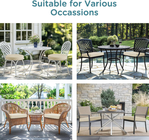 22''x22'' Set 2, Codi Outdoor Seat Cushions for Patio Furniture, of High-Density Replacement Chair Pads with Handles