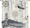 Nautical Curtains, Vintage Map Lighthouse Sailboat Anchor Starfish Boat Anchor Sea Animal