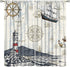 Nautical Curtains, Vintage Map Lighthouse Sailboat Anchor Starfish Boat Anchor Sea Animal