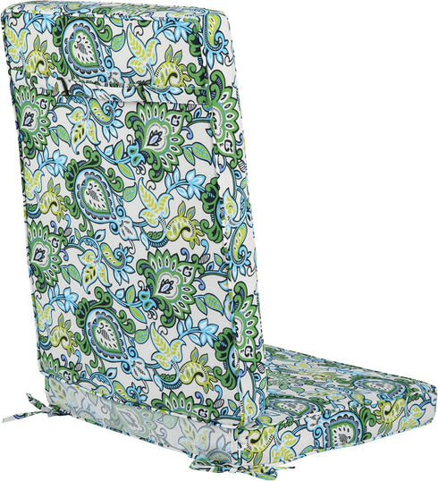 Magpie Fabrics Swimming 45"x20"x3", Outdoor/Indoor High Back Square Corner Chair Cushion with Handle & Ties, Waterproof