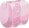 Simple Houseware Mesh Pop-Up Laundry Hamper Basket with Side Pocket, Pink - 2 Pack