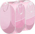 Simple Houseware Mesh Pop-Up Laundry Hamper Basket with Side Pocket, Pink - 2 Pack