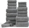 Ycosy 18 Piece Bath Towels Set,100% Microfiber Family Bathroom Towel with Hanging