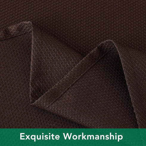Biscaynebay Round 60" Textured Fabric Tablecloth, Brown Water Resistant Table Cloth for Dining, Kitchen, Parties