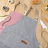 Stripes Kids Apron - Adjustable Kids Cooking Aprons with 2 Pockets, Cute Aprons for Boys and Girls Cooking