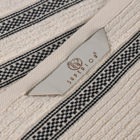 3-Piece Set, 1 1 1 Superior Cotton Towel Zero Twist, Ribbed Geometric, Bathroom Essentials, Shower, Spa, Luxury Plush