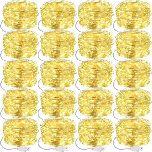 Macarrie 20 Pcs USB String Lights 33 ft 100 LED Fairy Lights