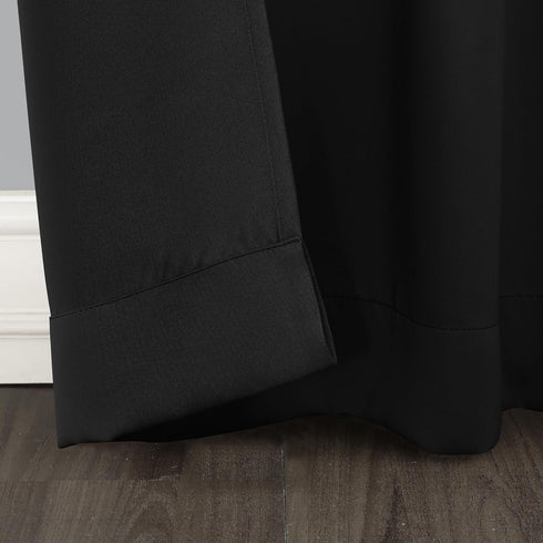 Sun Zero Soho Blackout Energy Efficient Grommet Curtain Single Panel - 54" x 84", Black