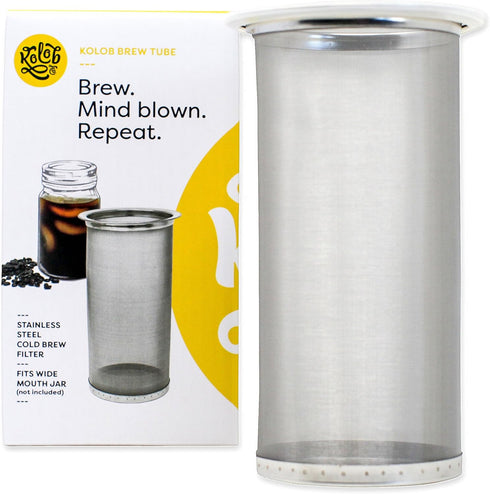 Brew Tube Cold Brew Coffee Filter - Stainless Steel Reusable Mesh for Mason Jars