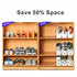 20PCS 50% Shoe Slots Organizer, Adjustable Double Layer Stack Shoe Rack, Space-Saving Storage Rack Holder, White