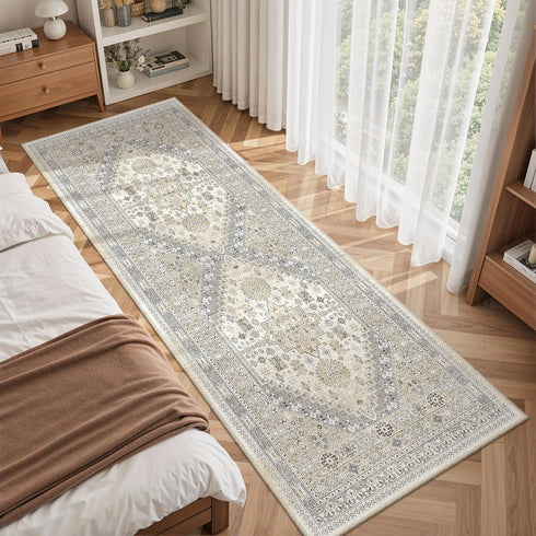 2x6 zesthome Runner Rug for Hallways, Machine Washable Rug, Non Slip Vintage Low Pile Runners, Stain Resistant Runners
