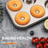 HONGBAKE Nonstick Donut Pans for Baking, 2-Pack 6 Cavity Upgraded Deepened Doughnut Tray for Oven - Bronze Gold