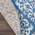 Nourison Grafix Damask Blue Area Rug, 5'3" x ROUND, Easy-Cleaning, Non-Shedding for Bedroom, Living Room, Dining Room,