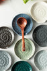 Ceramic Spoon Rest, Modern Farmhouse Kitchen Utensil Holder for Stove Top, Gray Cooking Spoon Holder