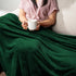 PAVILIA King Size Fleece Blanket - Super Soft, Plush, Lightweight Microfiber Throw, Emerald Green, 90x108 inches