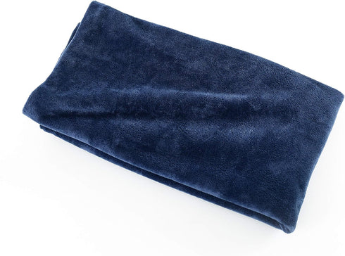 EVOLIVE Soft Micromink Faux Fur Body Pillow Cover, 21"x54" Replacement with Zipper Closure (Navy)