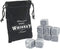 Marble Whiskey Stones - Natural Reusable Chilling Rocks for Whiskey & Bourbon, Silver Finish
