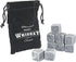 Marble Whiskey Stones - Natural Reusable Chilling Rocks for Whiskey & Bourbon, Silver Finish