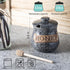 12oz Honey Jar, Honey Pot, Honey Dispenser Grey Ceramic Honey Jar with Wood Dipper & Lid Multi-Use for Fruit Syrup/Jam