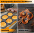 Hamburger Bun Pan Non-Stick Silicone Baking Mold, Perfect for Baking Fresh, Homemade Burger Buns - Oven-Safe 4-in Cups, Perforated 6-Cavity - Dishwasher Safe - Includes Basting Brush by AKS Co