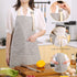 Tosewever 2 Pieces Kitchen Cooking Aprons, Waterproof Linen Adjustable Bib Aprons with 2 Pockets for Women Men Chef